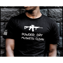Load image into Gallery viewer, Powder Dry Muskets Clean AR15 - T-Shirt
