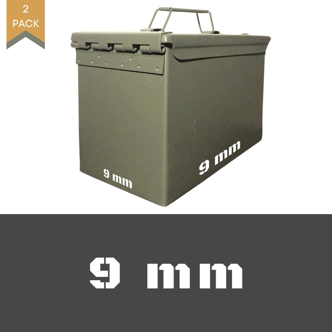 9 mm Ammo Can Decal (2 Pack)