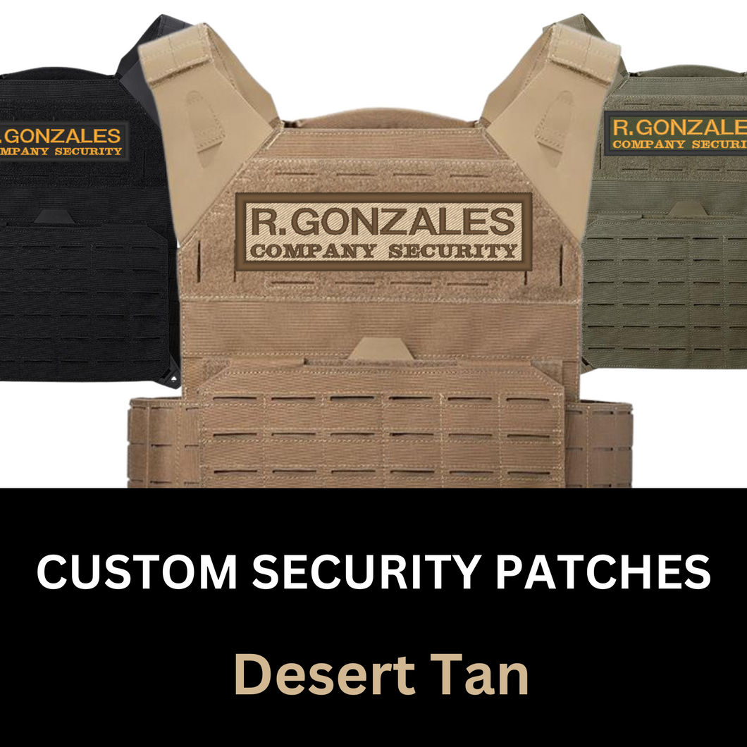 Custom Security Embroidered Patch - Desert Tan