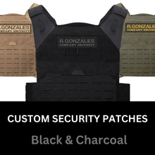 Load image into Gallery viewer, Custom Security Embroidered Patch - Black &amp; Charcoal
