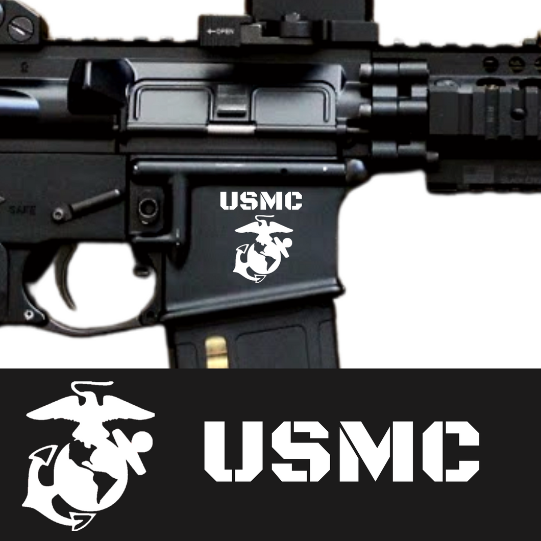 USMC with Marine Emblem - AR Decal